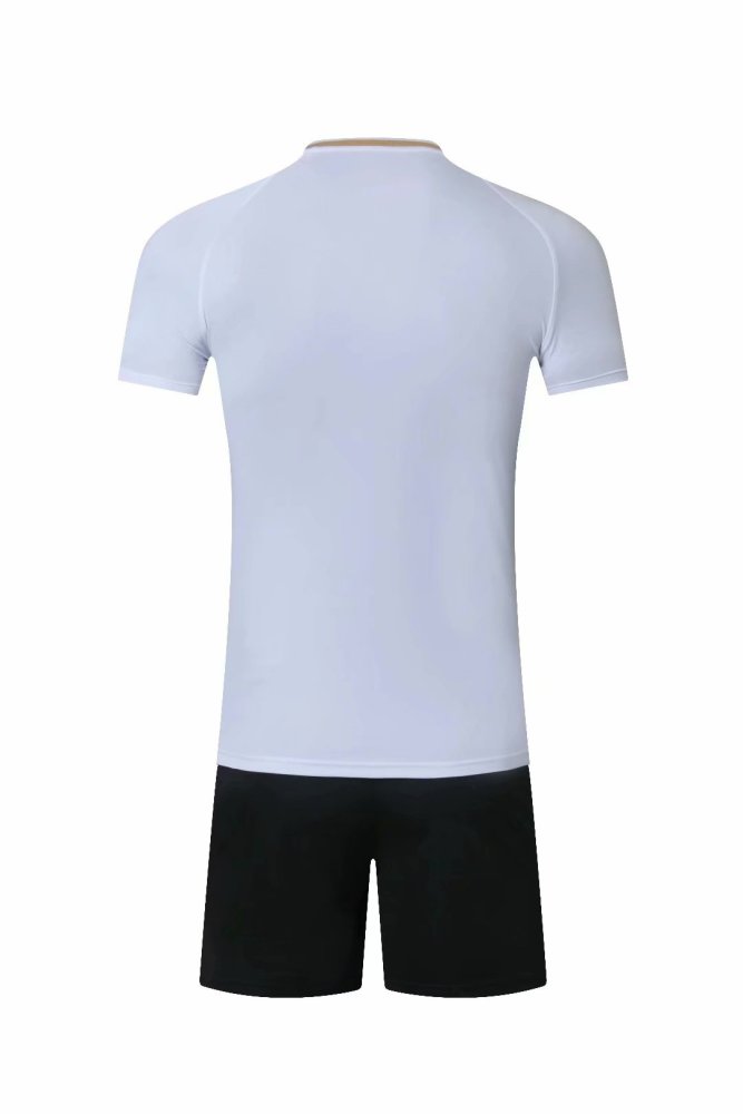 #603 White Soccer Training Uniform Blank Jersey and Shorts