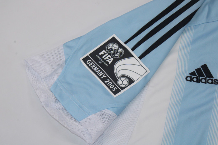 with Patch Retro Shirt 2004-2005 Argentina Vintage Home Soccer Jersey