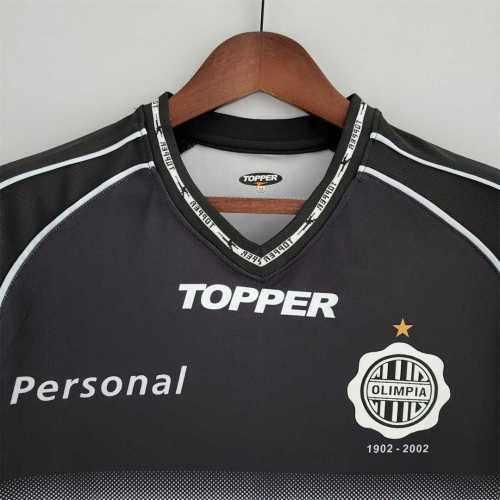 Retro Jersey 2002 Club Olimpia Away Black Soccer Jersey Vintage Football Shirt