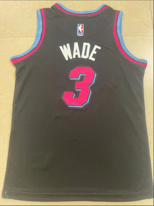 Miami Heat NK Black NBA Shirt 3 WADE Jersey