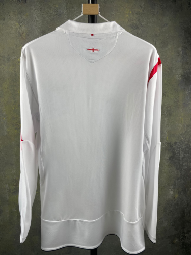 Retro Jersey Long Sleeve 2006 England Home Soccer Jersey