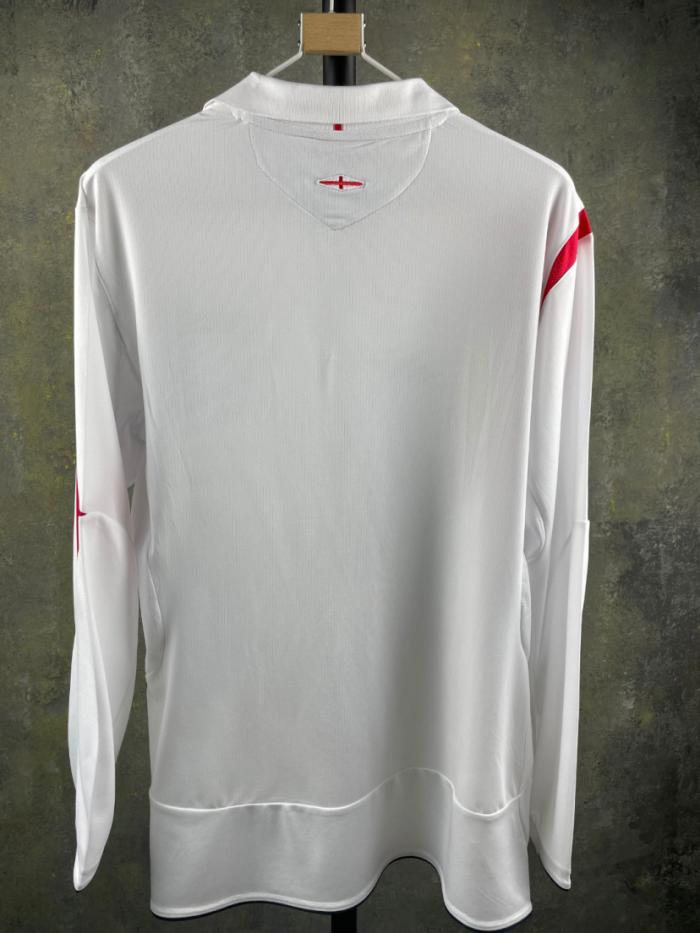 Retro Jersey Long Sleeve 2006 England Home Soccer Jersey