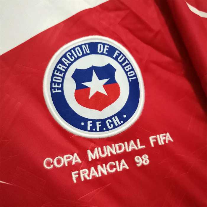 with Front Lettering Retro Jersey 1998 Chile Home Soccer Jersey Vintage Football Shirt