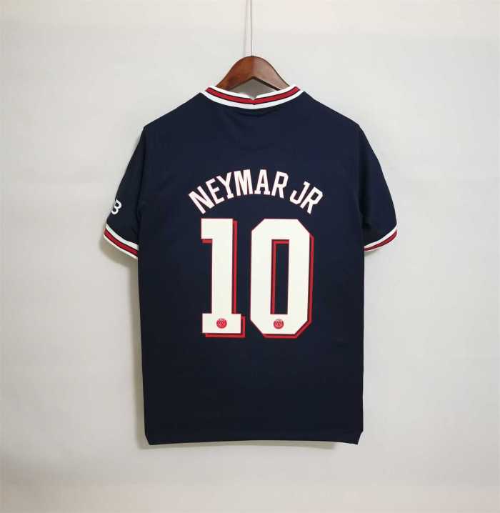 with UCL Patch Retro Jersey 2021-2022 PSG NEYMAR JR 10 Home Soccer Jersey Paris Football Shirt