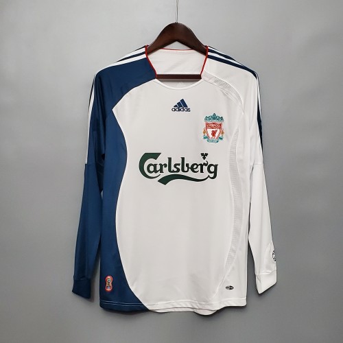 Long Sleeve Retro Jersey 2006-2007 Liverpool Away Soccer Jersey Vintage Football Shirt