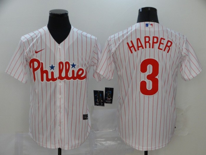 Philadelphia Phillies 3 HARPER White 2020 Cool Base Jersey