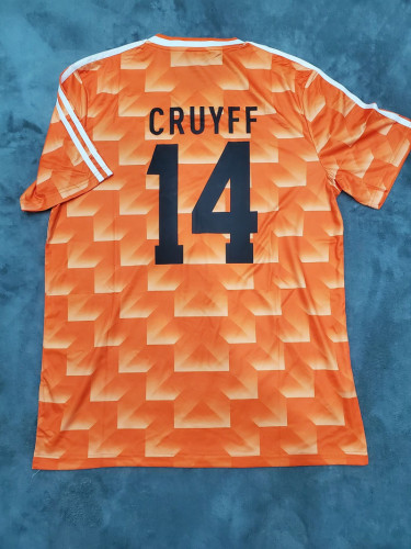 Retro Jersey 1988 Netherlands 14 CRUYFF Home Soccer Jersey Vintage Holland Football Shirt
