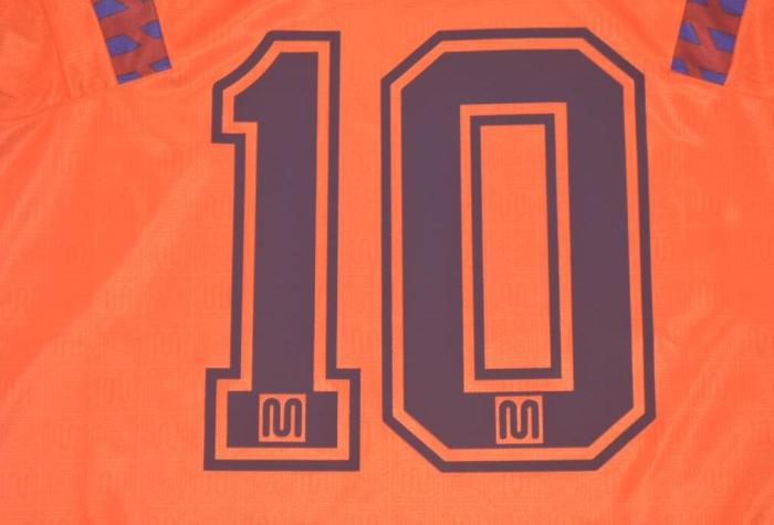Retro Jersey 1992 Barcelona 10 Away Orange UCL Final Soccer Jersey