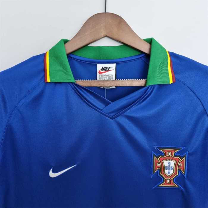 Retro Jersey 1998 Portugal Away Blue Soccer Jersey Vintage Football Shirt