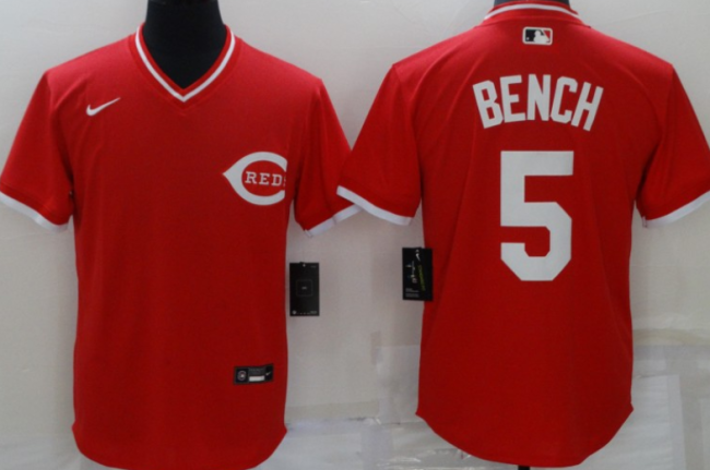 Cincinnati Reds 5 Johnny Bench Red Throwback Jersey