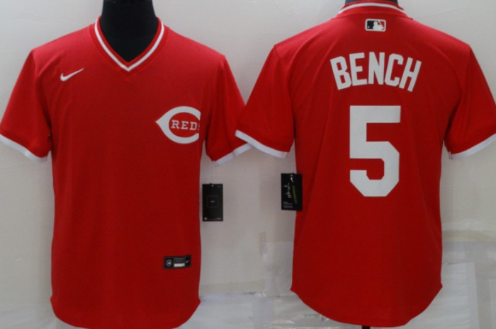Cincinnati Reds 5 Johnny Bench Red Throwback Jersey