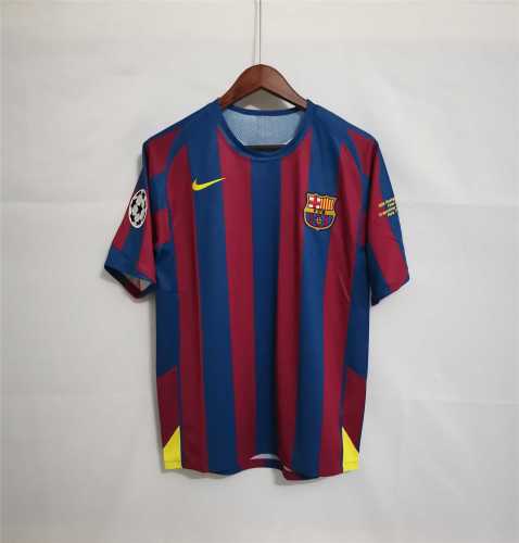 with UCL Patch+Sleeve Lettering Retro Jersey 2005-2006 UCL Final Home Soccer Jersey