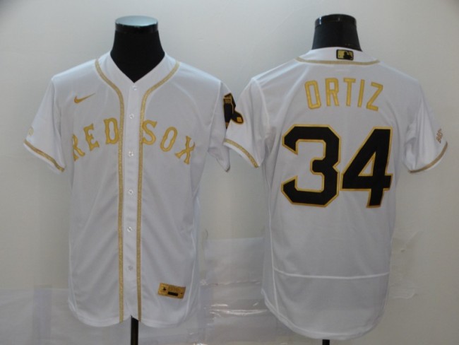 Boston Red Sox 34 ORTIZ White MLB Jersey
