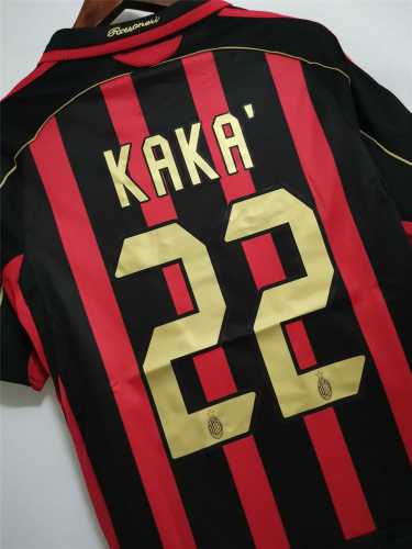 with UCL Patch Retro Jersey 2006-2007 Ac Milan 22 KAKA Home Soccer Jersey
