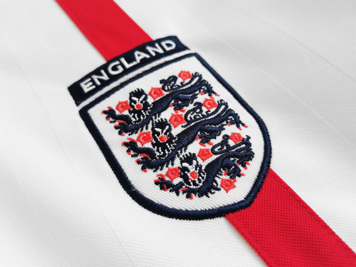 Retro Jersey Long Sleeve 2002 England Home Soccer Jersey