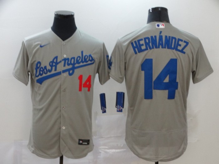 Los Angeles Dodgers 14 HERNANDEZ Grey 2020 Flexbase Jersey
