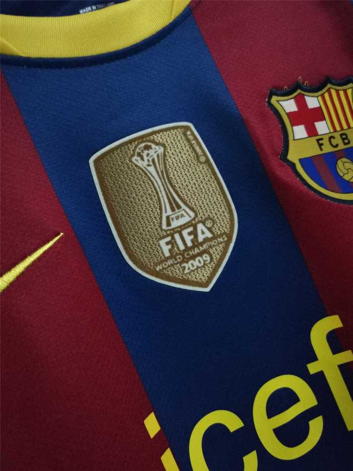 with Front Patch+UCL Patch Retro Jersey 2010-2011 Barcelona Home Soccer Jersey