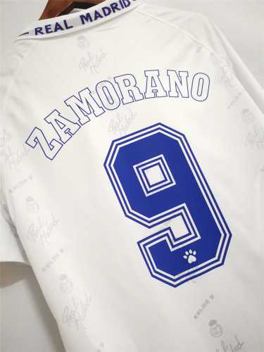 with LFP Patch Retro Jersey 1994-1996 Real Madrid ZAMORANO 9 Home Soccer Jersey