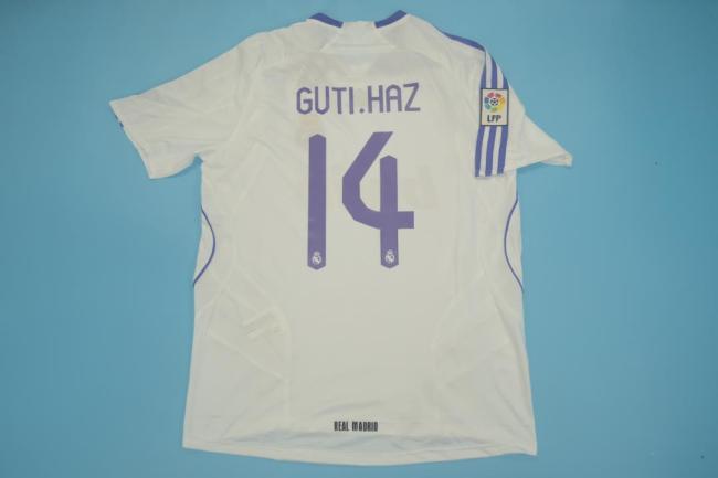 with LFP Patch Retro Jersey 2007-2008 Real Madrid 14 GUTI.HAZ Home Soccer Jersey