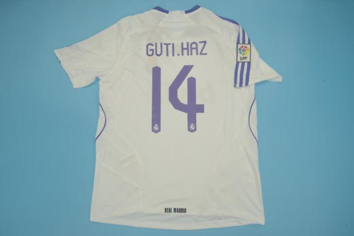 with LFP Patch Retro Jersey 2007-2008 Real Madrid 14 GUTI.HAZ Home Soccer Jersey