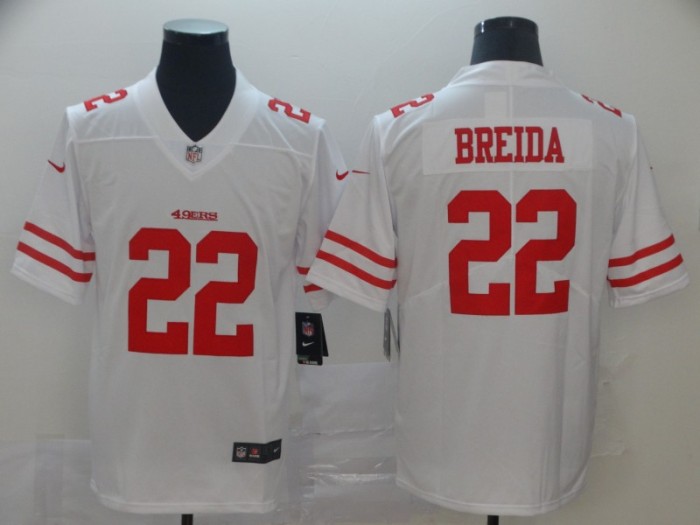 San Francisco 49ers 22 Matt Breida White Vapor Untouchable Limited Jesey