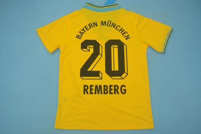 Retro Jersey 1993-1995 Bayern Munich REMBERG 20 Away Yellow Soccer Jersey