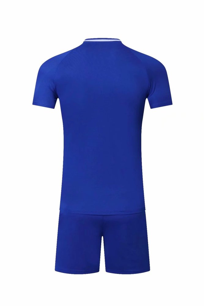 #603 Blue Soccer Training Uniform Blank Jersey and Shorts