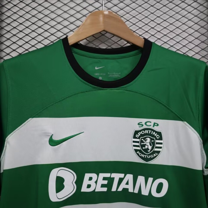 Lisbon Camisetas de Futbol Fan Version 2023-2024 Sporting Lisbon Home Soccer Jersey