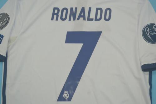 with UCL Patch Retro Jersey 2016-2017 Real Madrid 7 RONALDO Home Soccer Jersey