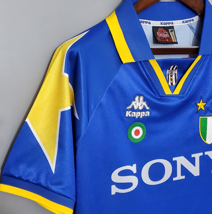 Retro Jersey 1995-1997 Juventus Away Blue Soccer Jersey Vintage Football Shirt