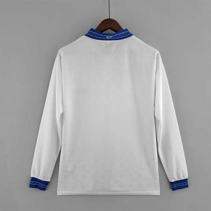 with Front Lettering Retro Jersey Long Sleeve 1998 Chile Away White Soccer Jersey