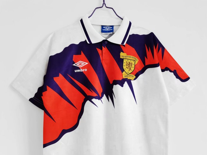 Retro Jersey 1991-1993 Scotland Away White Soccer Jersey Vintage Football Shirt