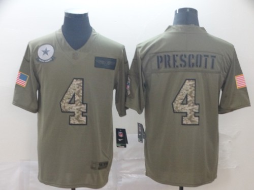 Dallas Cowboys 4 PRESCOTT 2019 Olive Camo Salute to Service Limited Jersey