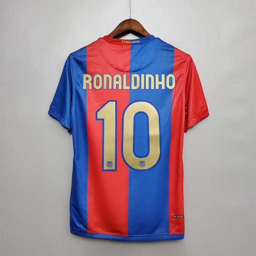 Retro Jersey 2006-2007 Barcelona RONALDINHO 10 Home Soccer Jersey