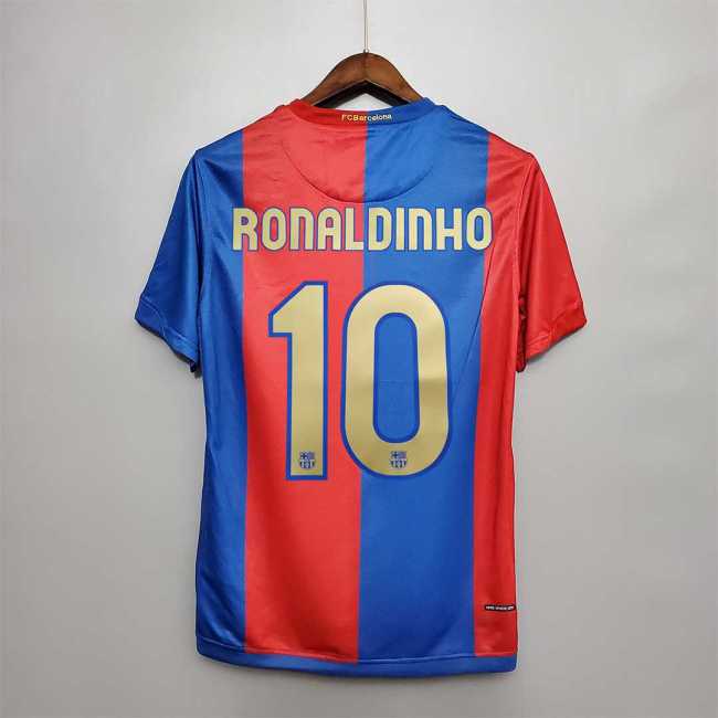 Retro Jersey 2006-2007 Barcelona RONALDINHO 10 Home Soccer Jersey