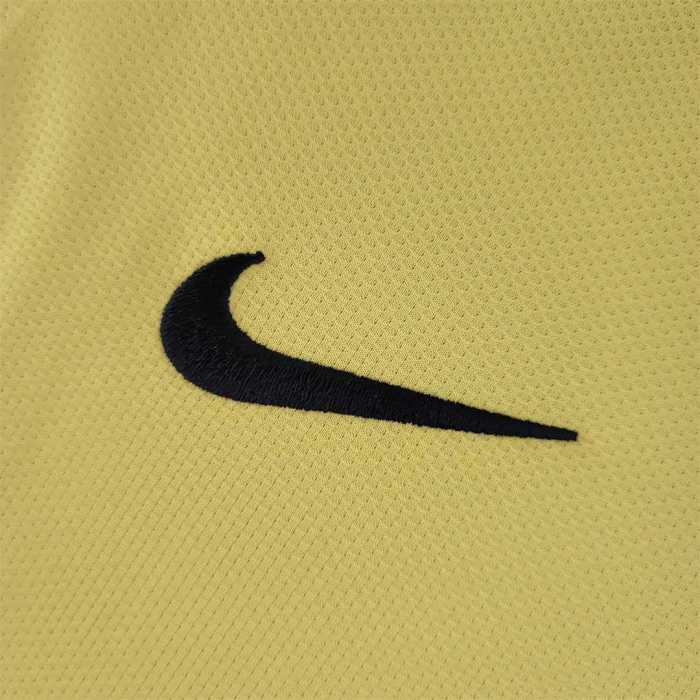Retro Jersey Long Sleeve 2008-2009 Barcelona Away Soccer Jersey Yellow Vintage Football Shirt