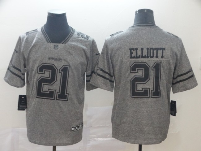 Dallas Cowboys 21 ELLIOTT Gray Gridiron Gray Vapor Untouchable Limited Jersey