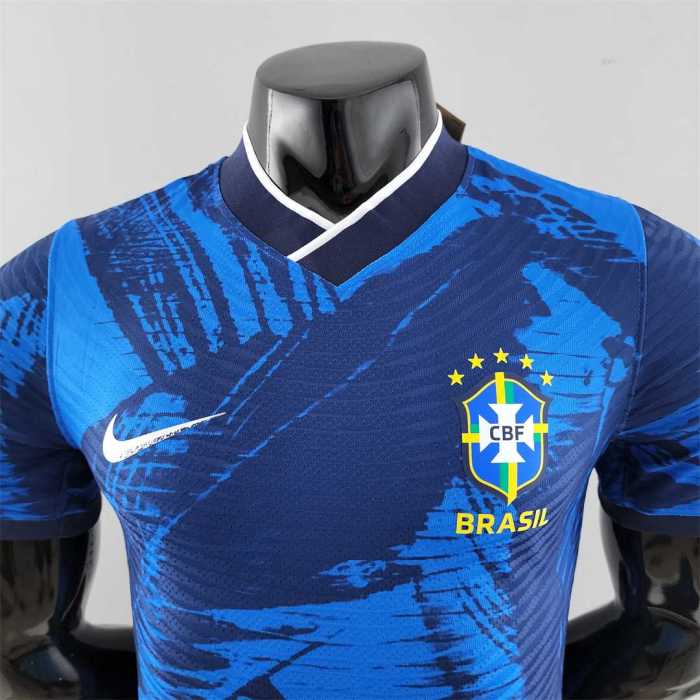 2022 Brazil player version Classic Blue Soccer Jersey