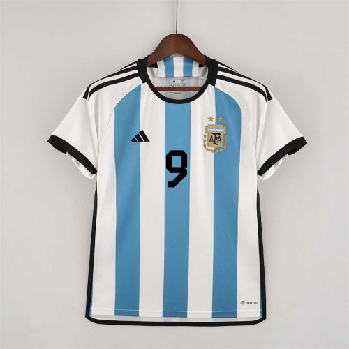 Fans Version 2022 World Cup Argentina J.ALVAREZ 9 Home Soccer Jersey