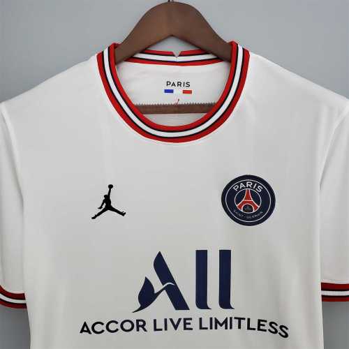 Retro Jersey 2021-2022 PSG Fourth Away White Soccer Jersey Vintage Football Shirt