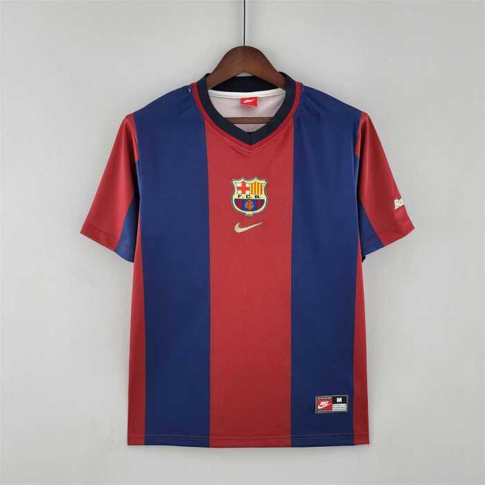 Retro Jersey 1998-1999 Barcelona Home Soccer Jersey Vintage Football Shirt