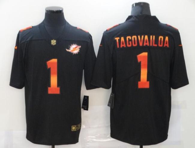 Miami Dolphins 1 TAGOVAILOA Black Colorful Fashion Limited Jersey