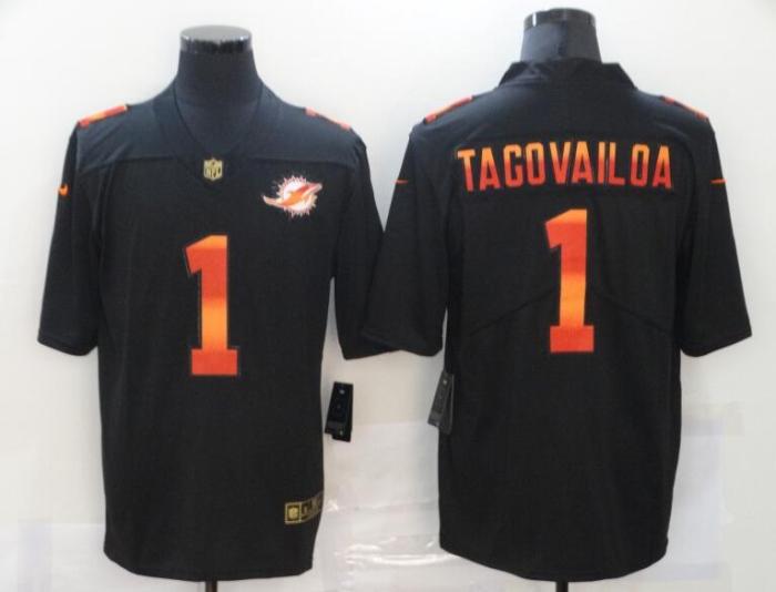 Miami Dolphins 1 TAGOVAILOA Black Colorful Fashion Limited Jersey