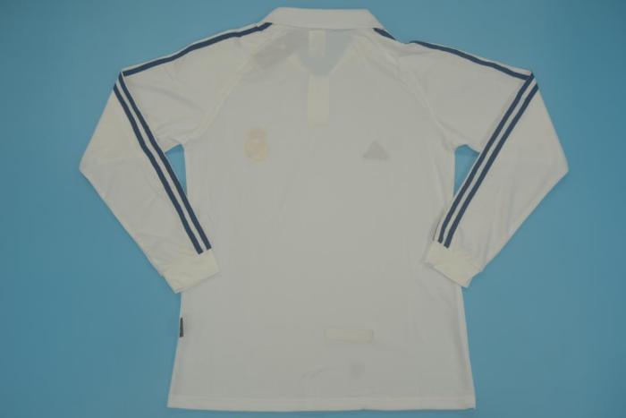 Long Sleeve Retro Jersey 2001 Real Madrid Home Soccer Jersey