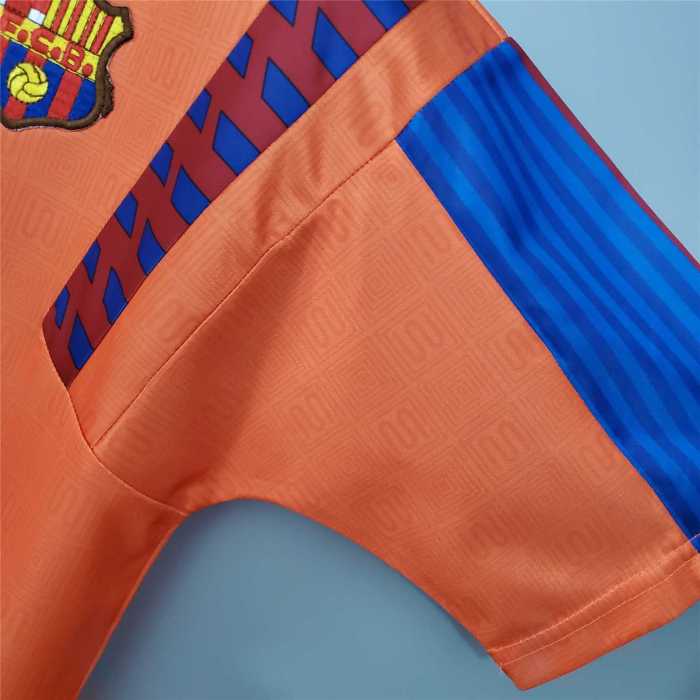 Retro Jersey 1991-1992 Barcelona Away Orange Soccer Jersey