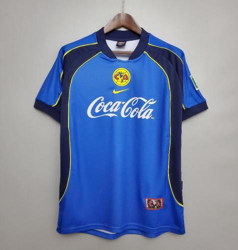 Retro Jersey 2001-2002 Club America Aguilas Away Blue Soccer Jersey