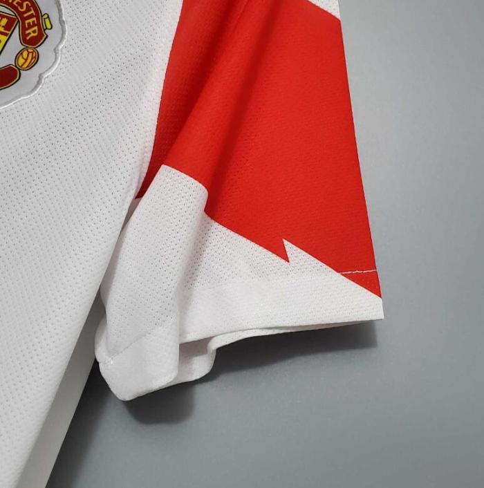 with Front Lettering Retro Jersey 2010-2011 Manchester United Champions League Away White Soccer Jersey