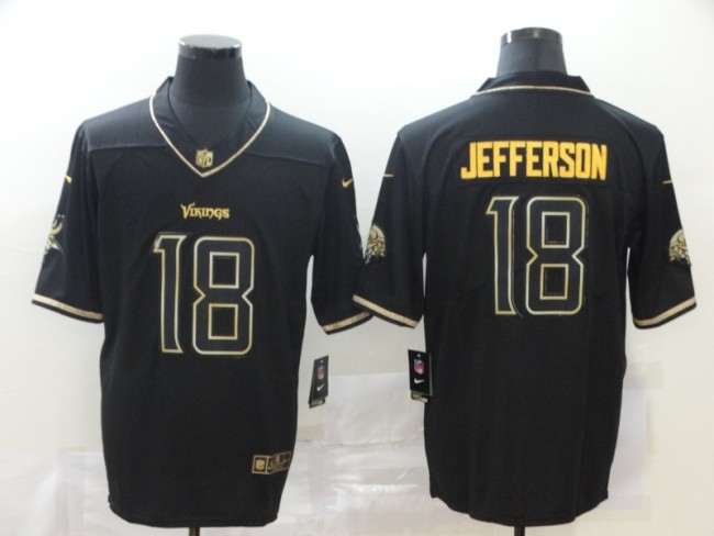 Minnesota Vikings 18 Justin Jefferson Black Gold Vapor Untouchable Limited Jersey