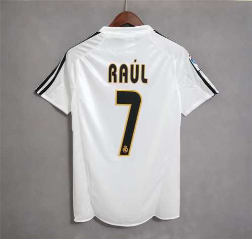 with LFP Patch Retro Jersey 2004-2005 Real Madrid RAUL 7 Home Soccer Jersey