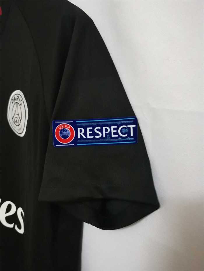 with UCL Patch Retro Jersey 2018-2019 MBAPPE 7 Jordan PSG Black Soccer Jersey Vintage Paris Football Shirt